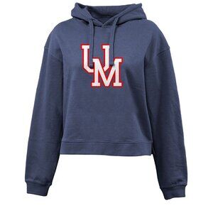 Ole Miss UM monogram Women's Waist length Hoodie NAVY